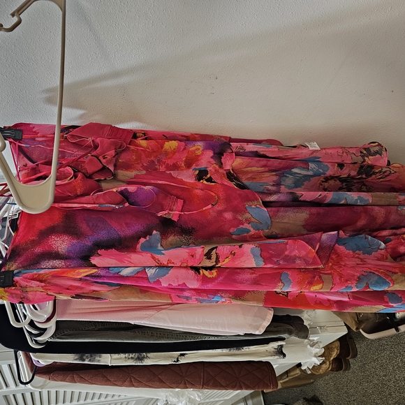 Pink and Red High Low Sundress with Spaghetti Straps- Beach Wedding Guest - Picture 4 of 5